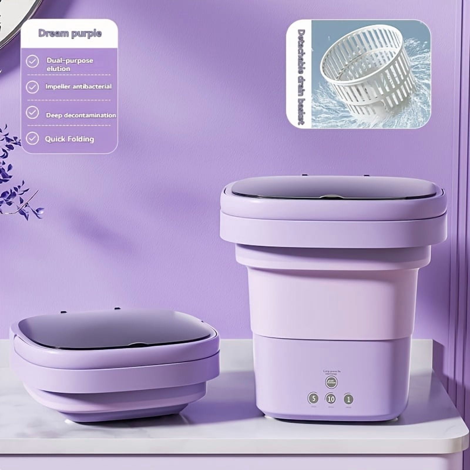 Portable Washing Machine - High Capacity, 3 Deep Cleaning Modes | Suitable for Underwear, Apartments, Travel, RVS, Camping, Space Saving Design, Multimode Washer, Plug Powered