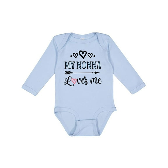 Inktastic My Nonna Loves Me Girls Girls Long Sleeve Baby Bodysuit
