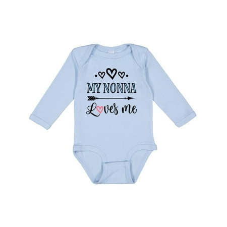 

Inktastic My Nonna Loves Me Girls Gift Baby Girl Long Sleeve Bodysuit