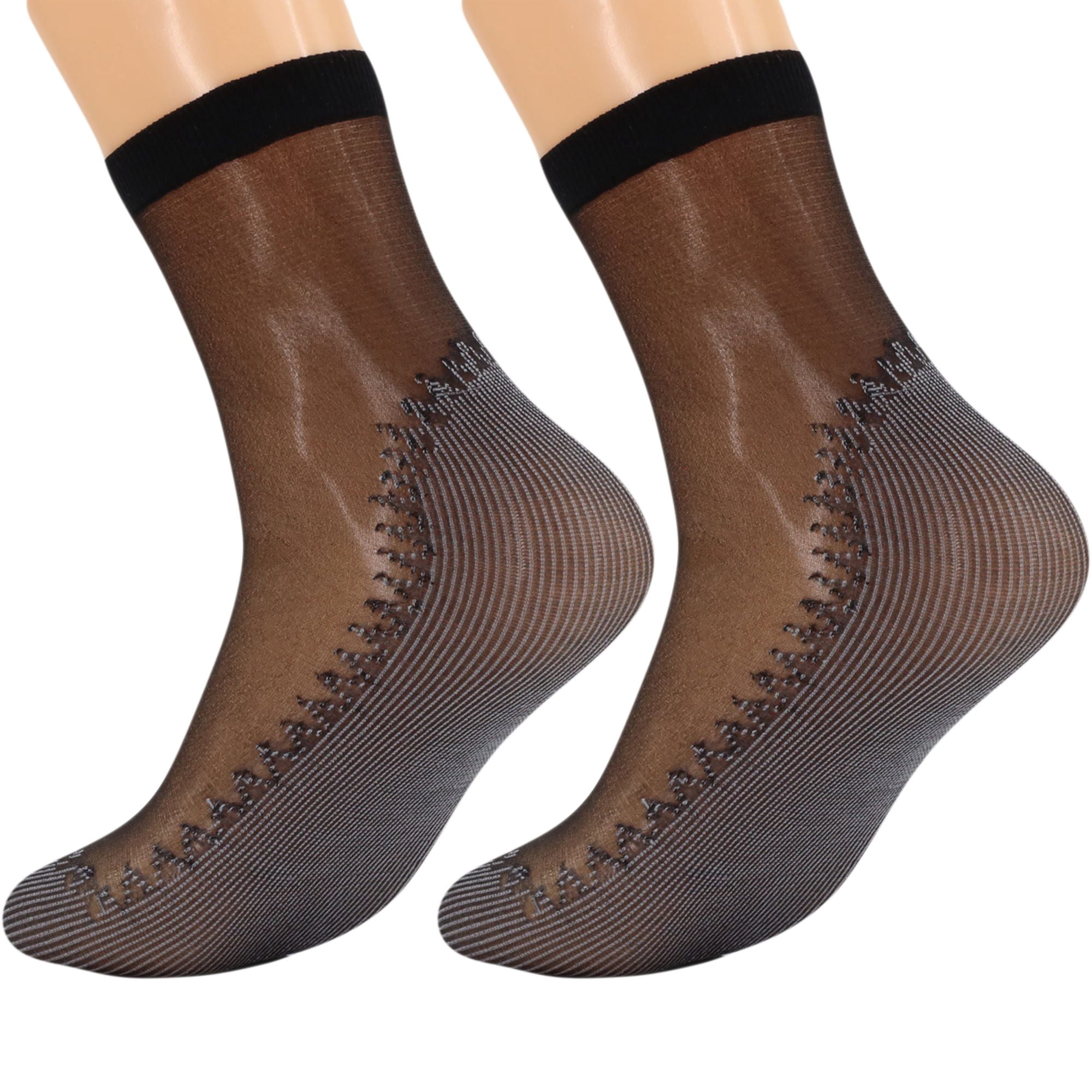 Women's 10-Pack Sheer Ankle Socks - Anti-Slip Cotton Sole & Reinforced Toe, Fits Shoe Size 5-10
