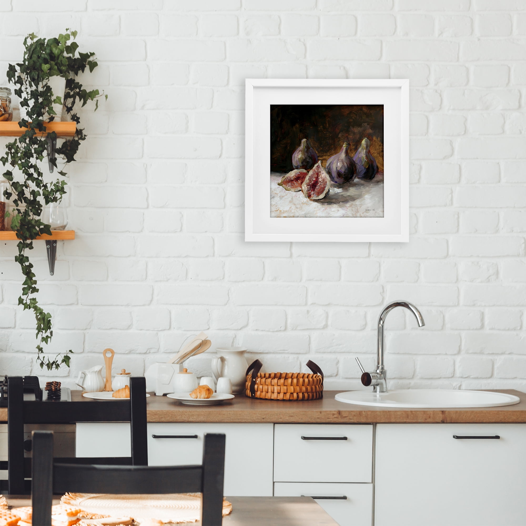 Stupell Industries Rustic Fig Still Life White Framed Print Under Glass, design by Danhui Nai