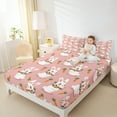 thumbnail image 4 of Castle Fairy Kawaii Rabbit 4-Piece Full Size Sheets for Kids Children Boys Girls,Floral Animal Bed Sheets,Cartoon Cute Lightweight Sheet Sets,Breathable Home Decor, 4 of 7