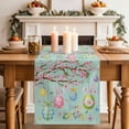 thumbnail image 2 of Table Runner 70 Inches Long for Kitchen Dining, Easter Eggs Dresser Scarf Farmhouse, Dining Table Decorations for Wedding/Parties, Spring Watercolor Bunny Flower Green 13 x 70 In, 2 of 8