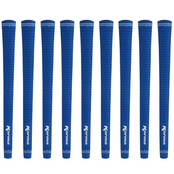 Karma Velours Bleu Taille Moyenne (+1/32 Pouces) Grips de Golf (9 Pack)