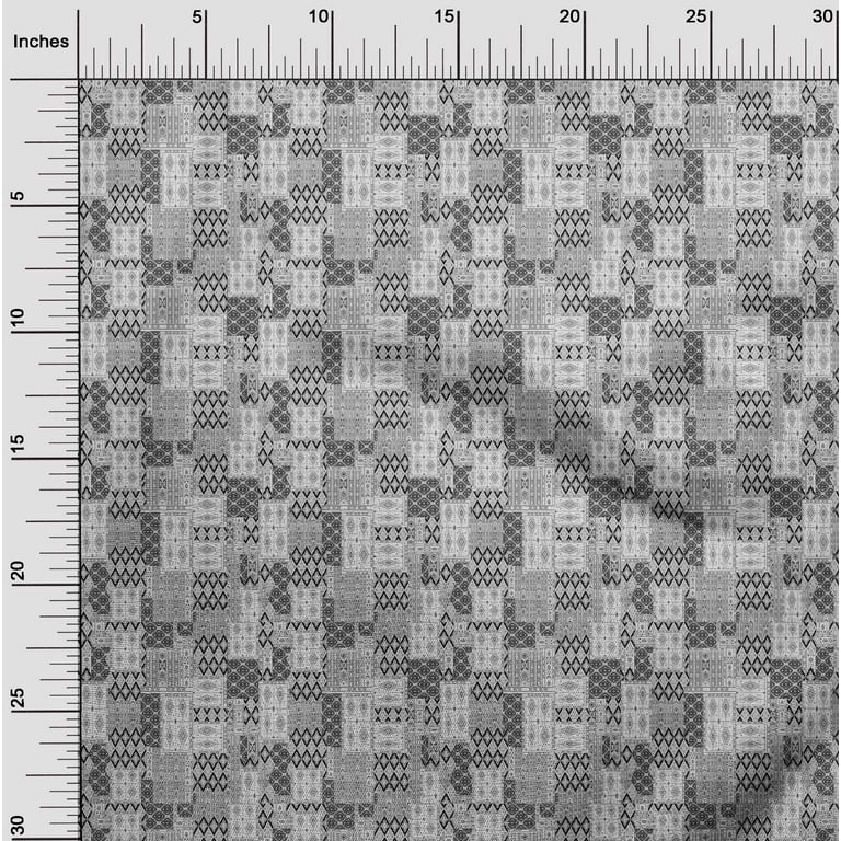 oneOone Cotton Cambric Gray Fabric Asian Kilim Diy Clothing Quilting Fabric  Print Fabric By Yard 42 Inch Wide 