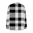 thumbnail image 2 of ZUKMRJPC Womens Long Sleeve Shirts Vintage Plaid Casual V Neck Lightweight Pullover Tops Fall Fashion Loose Basic Cotton Tees, 2 of 5