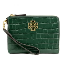 Tory Burch Women's Pebbled Leather Zip Pouch Clutch, Black