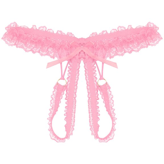 Lingerie for Women Lace Underpants Open Crotch Low Waist Briefs Underwear Babydoll Breathable Panties
