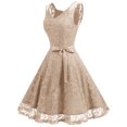 thumbnail image 2 of Market In The Box Women Floral Lace V Neck Sleeveless Bridemaid Party Dress, 2 of 7