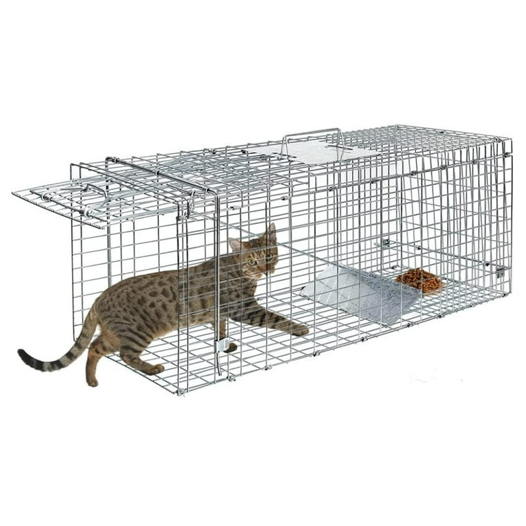 Paddsun Humane Animal Trap Cage Live Rodent Control Skunk Rabbit Opossuml  24X8X7 inch Metal