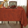 thumbnail image 3 of SASTYBALE 52x52 Inch Rust Red Vintage Maple Leaves Jacquard Tablecloth - Spill-Proof for Thanksgiving Feasts & Cozy Fall Dinners, 3 of 7