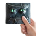 thumbnail image 3 of Monedero pequeño ojos Cartera cuero con cara contrabando - Necronomicon () Verde Púrpura, 3 of 9