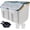 Dark Blue, variant on 50 lb Flour Storage Container, 2 Pack Rice Storage Container with Measuring Cup/Wheels Seal Locking Lid for Flour, Rice, Grain, Cereal, Dry  Dispenser Organizer Storage Bin (Grey)