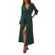 thumbnail image 2 of Lucakuins Mujeres Tie-up Vestido de Media Altura, Adultos Color Sólido/Estampado Manga Larga Escote en V Una Pieza Lucakuins  moda, 2 of 7