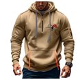 thumbnail image 1 of Sudadera con capucha para hombre, estilo casual, deportivo, de color liso, con cremallera y bolsillo, de manga larga, de poliéster., 1 of 3