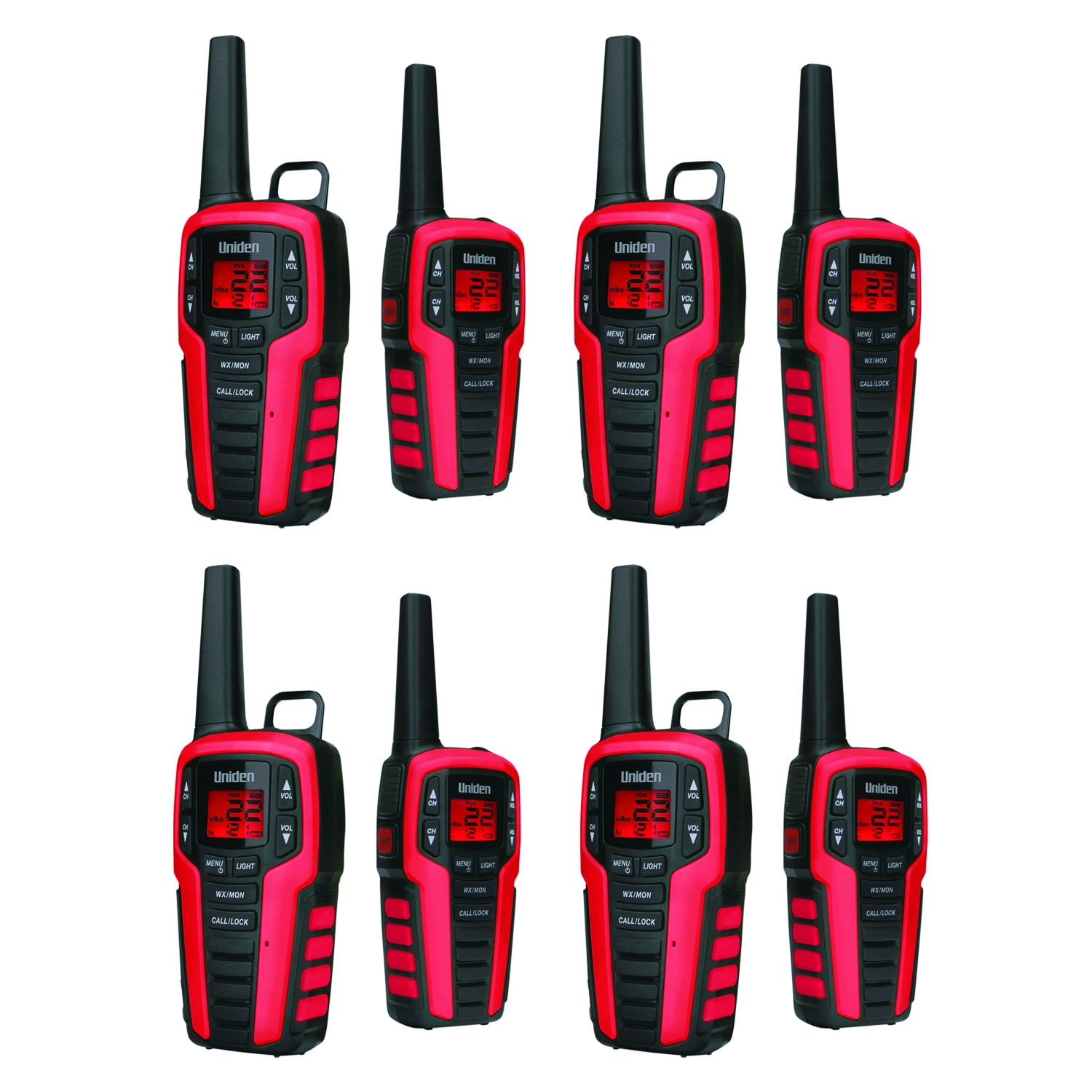 8 Pack Uniden SX3272CK 32Mile 2Way FRS/GMRS Radios