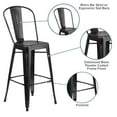 thumbnail image 6 of Flash Furniture Commercial Grade 30" High Distressed Black Metal Indoor-Outdoor Barstool with Back, 6 of 13