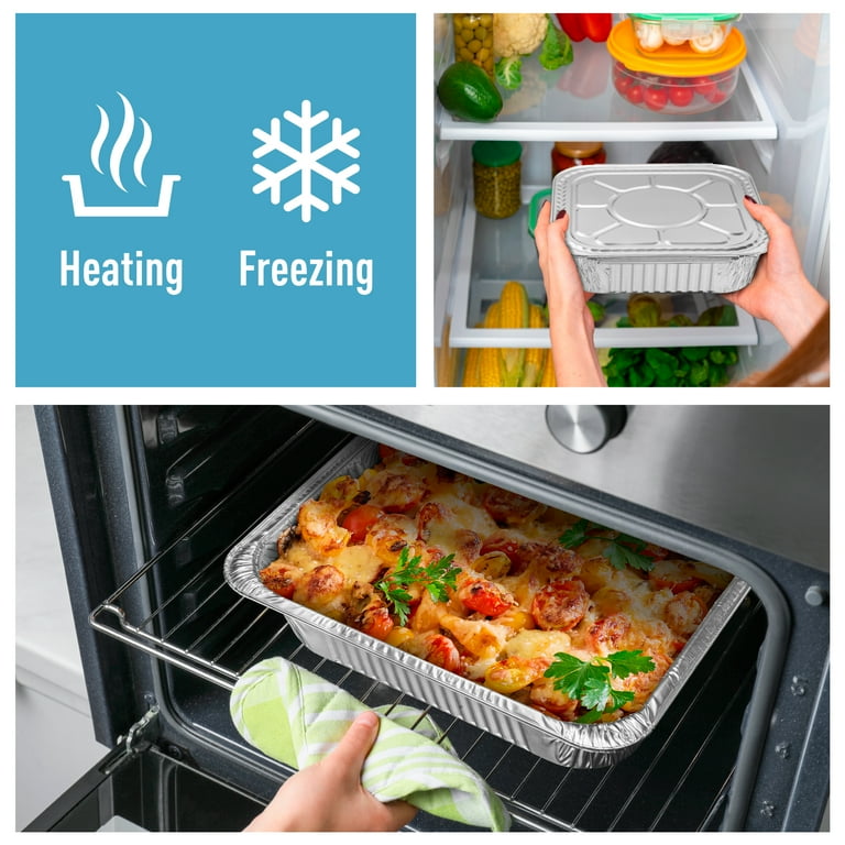 Aluminum Pans With Lids, Disposable Baking and Cake Pan