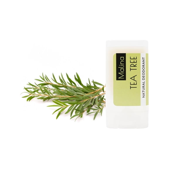 Malina Organic Aluminum-Free Tea Tree Natural Deodorant, 0.5 fl oz | 4-pack