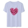 thumbnail image 4 of Otvok Womens Tops Casual Round Neck Short-Sleeve Valentine's Day Printed T-shirt, 4 of 6