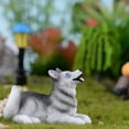 thumbnail image 6 of Naierhg Resin Simulation Husky Dog Animal Figurine Miniature Fairy Garden Bonsai Decor, 6 of 8
