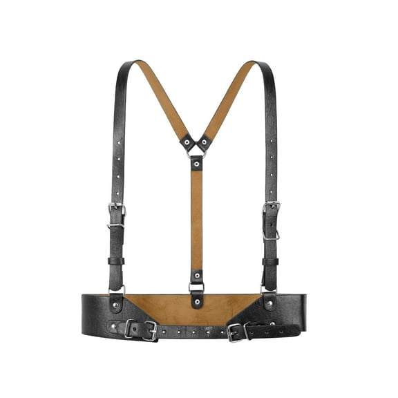 Women Punk Waist Belt, Leather Strap Body Harness for Rave and Costume Size-3 Black
