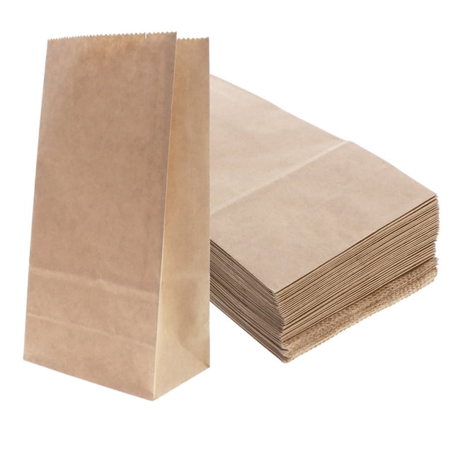 LOVEVER 100 Pcs Snack Paper Bags Takeaway Packing Square Bottom Packaging