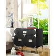 thumbnail image 4 of Linnea Dark Grey Side Table - Executive Style Lacquer Finish, Chrome Metal Leg,, 4 of 10