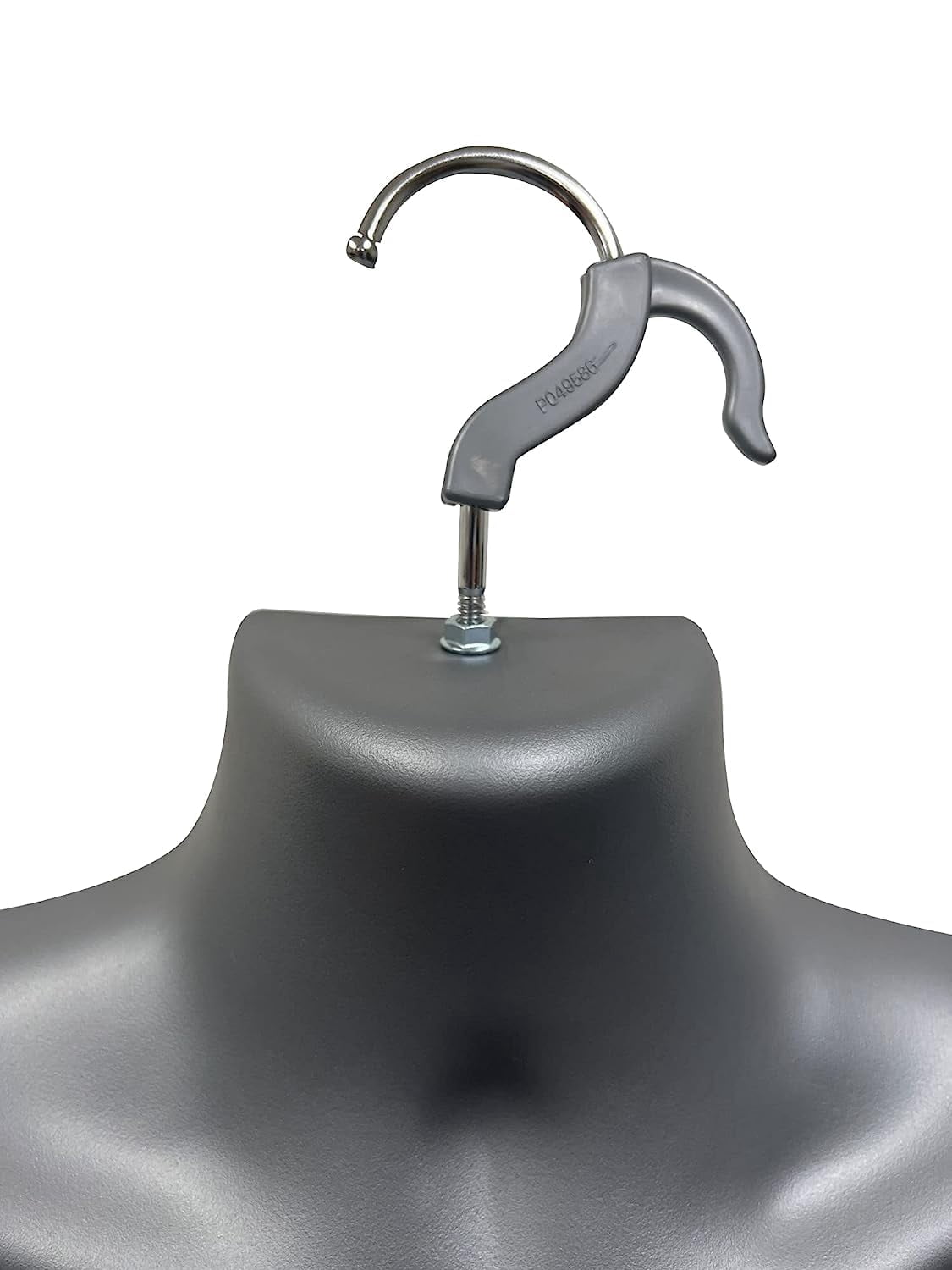 DisplayTown 5 Set of Gray Male Mannequin Injection Forms Hollow Back Half Body Waist Torso Dress Form with Hanging Hook for Hanging Display, S-M Sizes