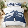 thumbnail image 2 of Erosebridal Penguin Quilt King for Boys Girls, Blue Mountains King Coverlet Set, 3 Pieces 1 Bedspread and 2 Pillowcases, 2 of 7