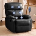 thumbnail image 1 of Sillon Masajeador, Sillon Reclinable de 360° Adultos Tipo Cine 8 Modos de Masaje con Soporte Lumbar, Reposapiés Retráctil, Sillas Giratorias Manuales para Sala de Estar y Dormitorio (Negro), 1 of 9