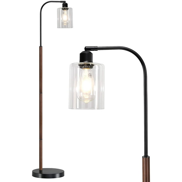 Floor Lamps For Living Room Industrial Lamp Bedroom With Glass Shade Match Vintage Rustic Pole Farmhouse Style Tall Black Light Gold 6w Bulb Included Com Floor Lamps For Living Room Industrial, Farmhouse Style Floor Lamps For Living Room