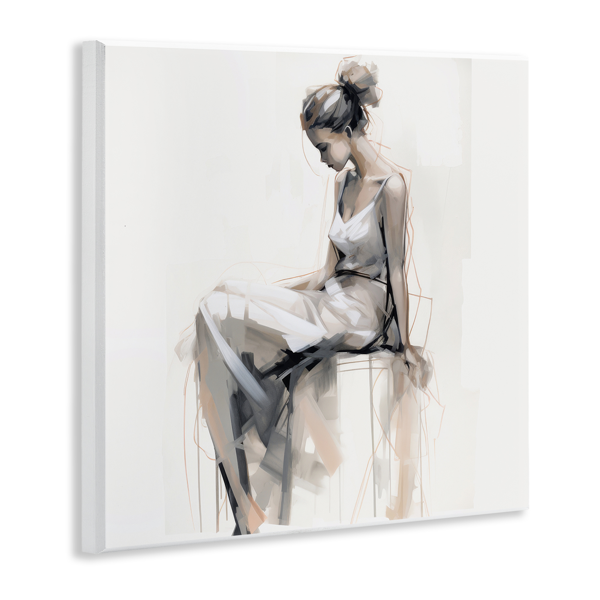 Stupell Industries Female Portrait Impression People Painting Unframed Art Print Wall Art, 12 x 12