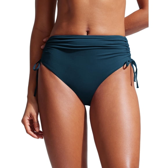Bombacha de Bikini CRZ YOGA Cintura Alta con Lazos Laterales Ajustables Azul S