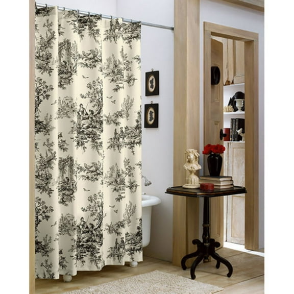 Bouvier Black Shower Curtain - Toile