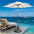 COBANA Patio Umbrella Base with Lockable Wheels, HeavyDuty Stand Resin