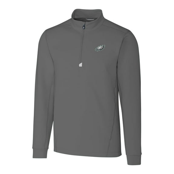 Men's Cutter & Buck Gray Philadelphia Eagles Big & Tall Traverse Half-Zip Pullover Jacket