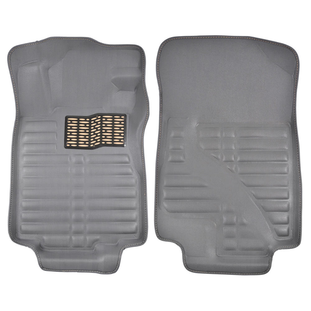 GripDrive Pro 3D Custom Fit Car Floor Mats for Honda CRV 2012 2015 Luxury PU Leather (Gray