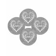 thumbnail image 7 of 15 Inch Round Placemats Set of 4, Valentine's Day Non Slip Heat Insulation PP Table Mats, Love Branches Vintage Wood Grain Gray Washable Place Mats for Kitchen Dining Party Table Decor, 7 of 7