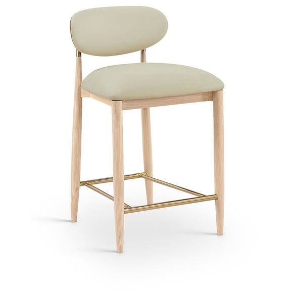 Meridian Furniture Riccio Taupe Vegan Leather Upholstered Stool