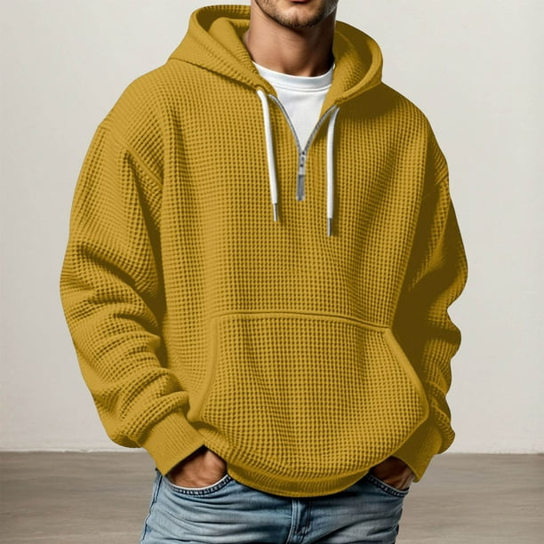 MHFRRA Sudadera con Capucha de Mezcla Suave con Bolsillo Frontal para Mayor Comodidad y Calidez Informal Oro