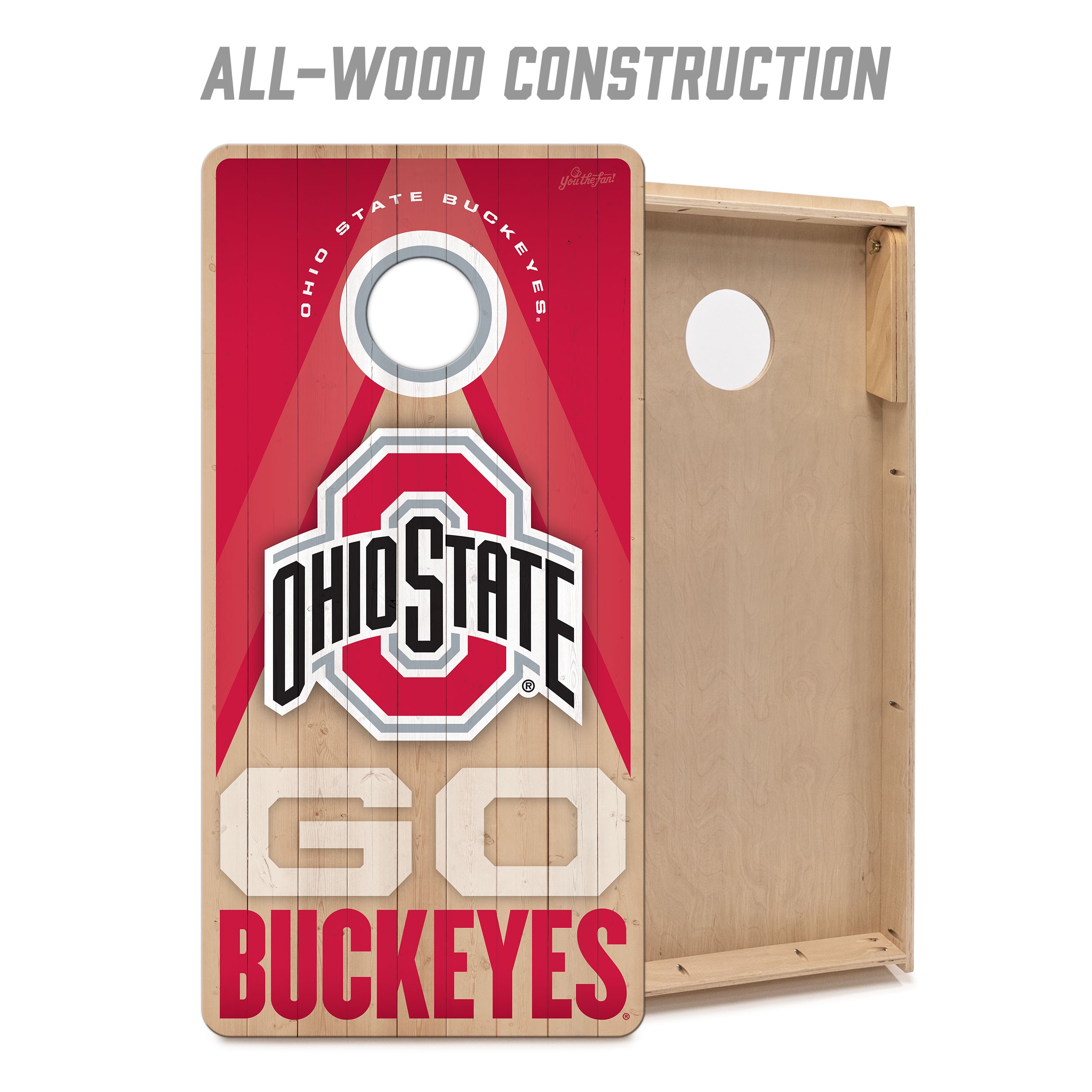 YouTheFan NCAA Ohio St Buckeyes 2X4 Slogan Series Cornhole NO BAGS