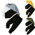 thumbnail image 4 of Hotiary Infant Toddler Spring and Autumn Patchwork Contrasting Color Long Sleeve Sweatshirts Tops Pants Sports Two Piece Se for Boys 9M-4T, 4 of 4