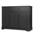 thumbnail image 6 of Coffee Bar, Lofka 42" Kitchen Storage Cabinet, Sideboard Buffet Cabinet with 8 Shelves, 1 Drawer, Black, 6 of 9