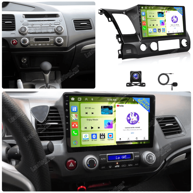 Zcargel Car Stereo Radio for Honda Civic 2006-2011 Android 13 Car Navigation 10" HD Touch Screen Bluetooth Wireless Apple CarPlay+Android auto, Support Mirror Link, 4+64G