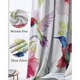 thumbnail image 3 of Blooming Pink Floral Kitchen Curtains Pastoral Chic Flowers Hummingbird Cafe Short Curtains for Bathroom Blackout Window Curtain Small Window Treatment Drapes for Bedroom Living Room 52"x45"x2, 3 of 9