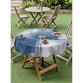 thumbnail image 5 of Outdoor Tablecloth with Umbrella Hole Zipper Navy Blue Ombre Round Tablecloth 54" Waterproof Outside Table Cloth Modern Oil Painting Geometric Patio Table Cover Tablecloths for Picnic Party, 5 of 8