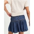 thumbnail image 6 of Women'S Denim A-Line Pleated Skirt Casual High Waisted Ruffle Flared Mini Skirts S, 6 of 8