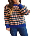 thumbnail image 2 of Femmes Col Manches Longues Tricot Géométrie Automne Printemps en Vrac Tops, 2 of 6