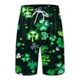 thumbnail image 5 of TSADFHJI Pyjama pour Hommes Ensemble Court Imprimé Jour de la Saint-Patrick Col Rond Manches Courtes Short Costume L Noir, 5 of 5